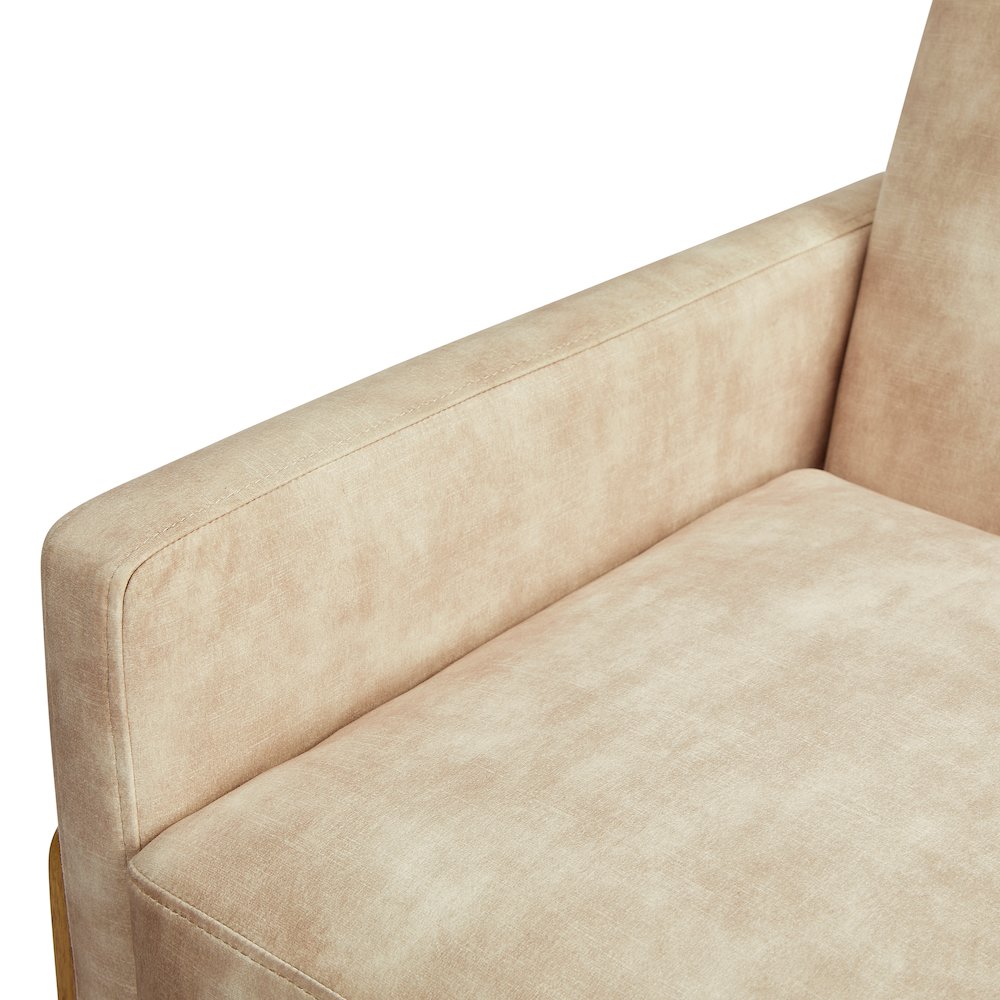 Macon Wood Arm Tufted Back Accent Chair - Sand