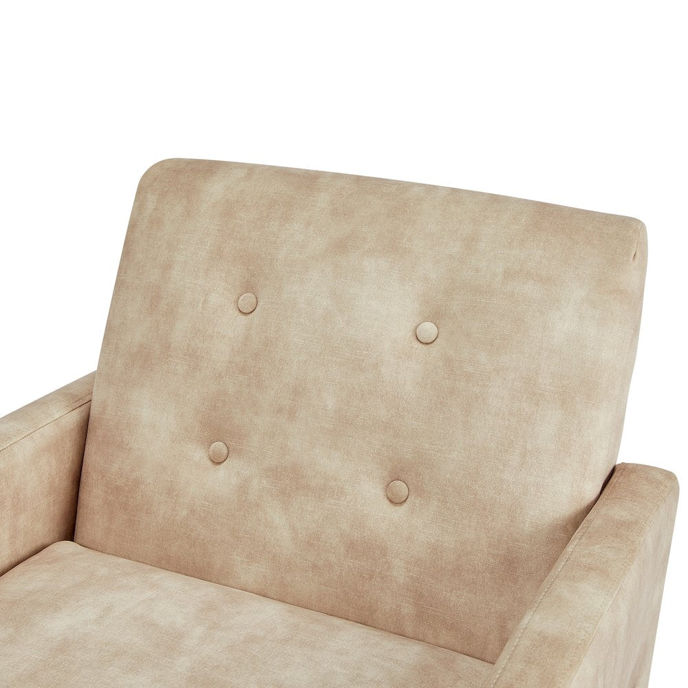 Macon Wood Arm Tufted Back Accent Chair - Sand