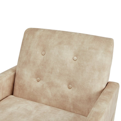 Macon Wood Arm Tufted Back Accent Chair - Sand