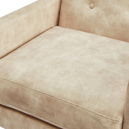 Macon Wood Arm Tufted Back Accent Chair - Sand
