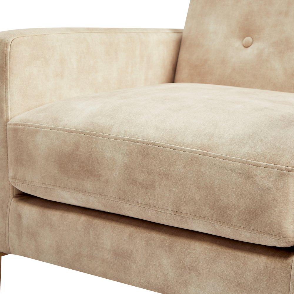 Macon Wood Arm Tufted Back Accent Chair - Sand
