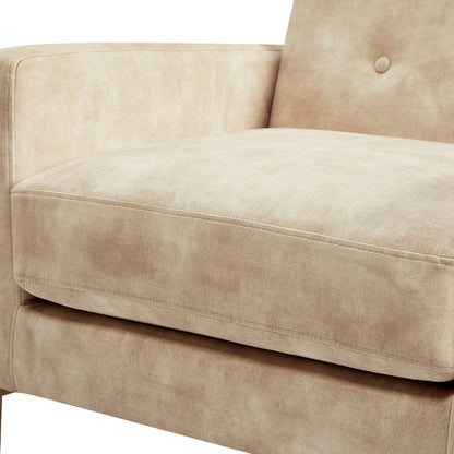 Macon Wood Arm Tufted Back Accent Chair - Sand