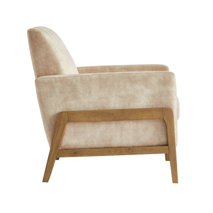 Macon Wood Arm Tufted Back Accent Chair - Sand