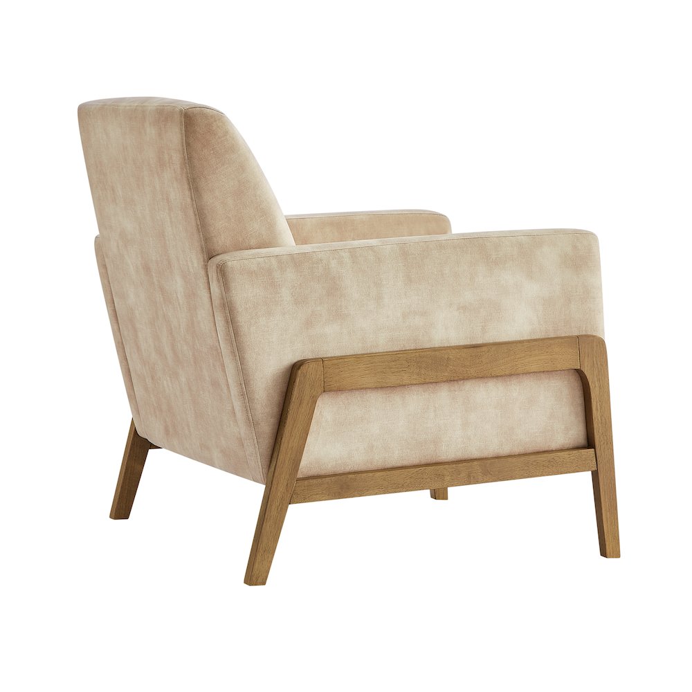 Macon Wood Arm Tufted Back Accent Chair - Sand
