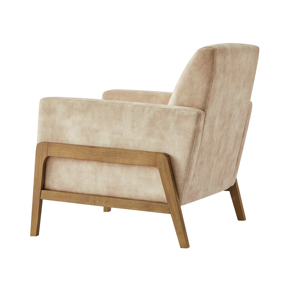 Macon Wood Arm Tufted Back Accent Chair - Sand