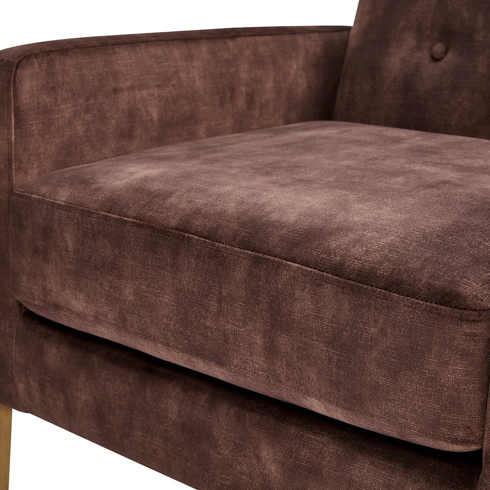 Macon Wood Arm Tufted Back Accent Chair - Espresso
