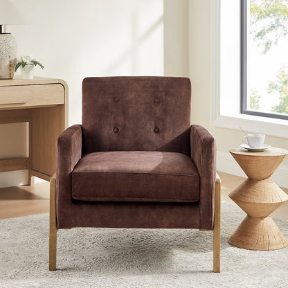 Macon Wood Arm Tufted Back Accent Chair - Espresso