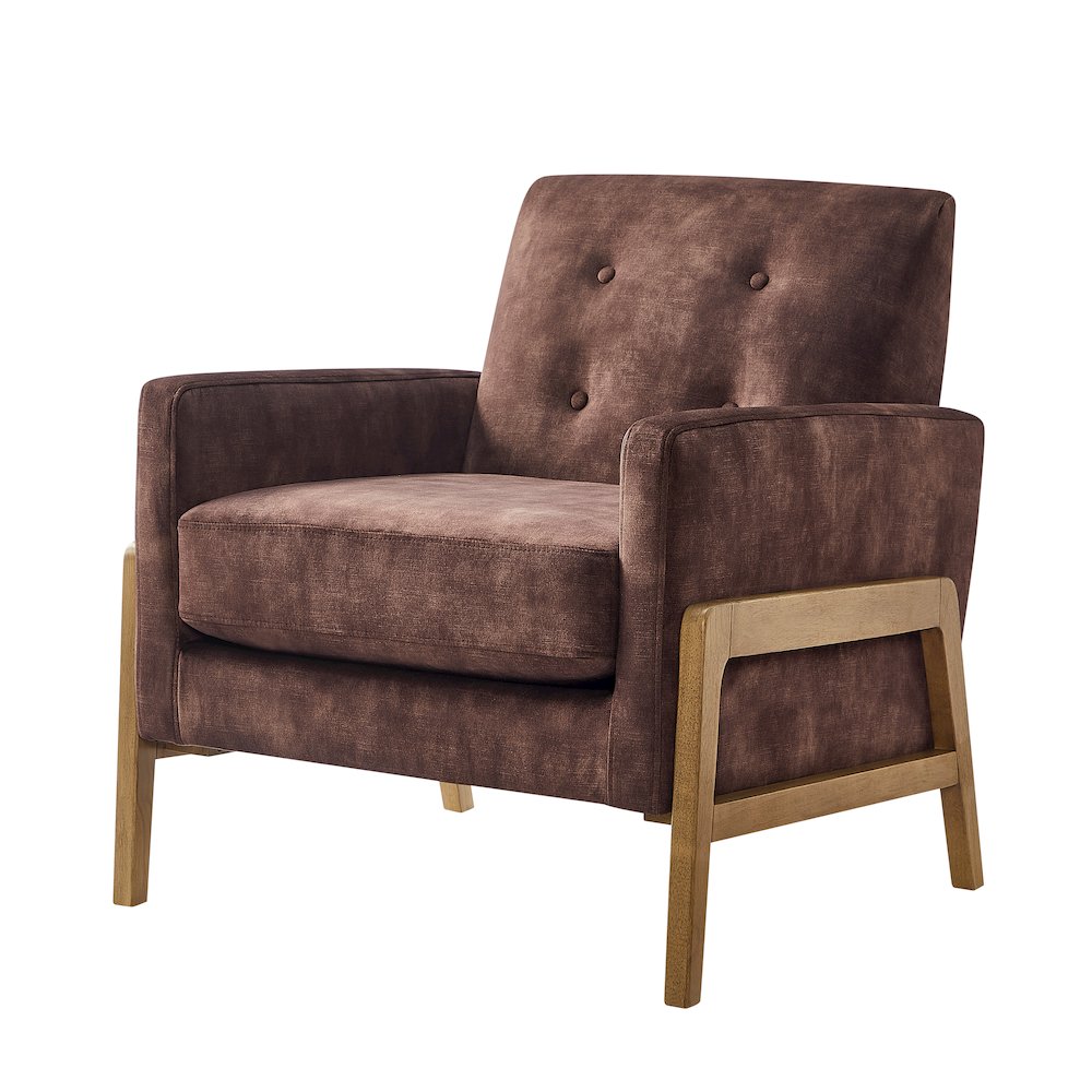 Macon Wood Arm Tufted Back Accent Chair - Espresso