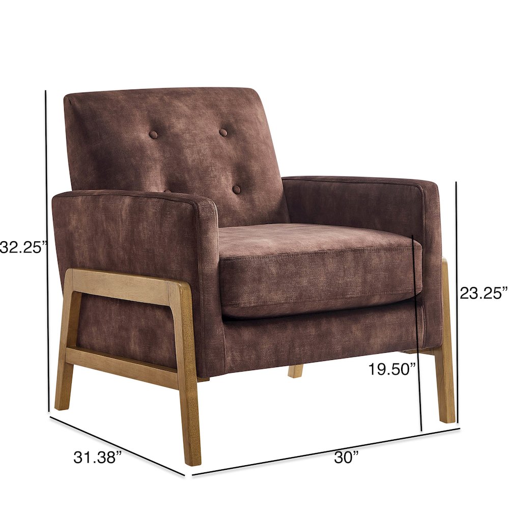 Macon Wood Arm Tufted Back Accent Chair - Espresso