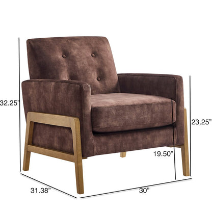 Macon Wood Arm Tufted Back Accent Chair - Espresso