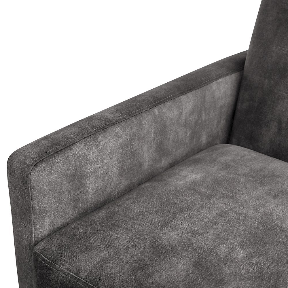 Macon Wood Arm Tufted Back Accent Chair - Coal