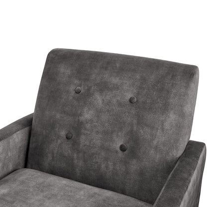 Macon Wood Arm Tufted Back Accent Chair - Coal