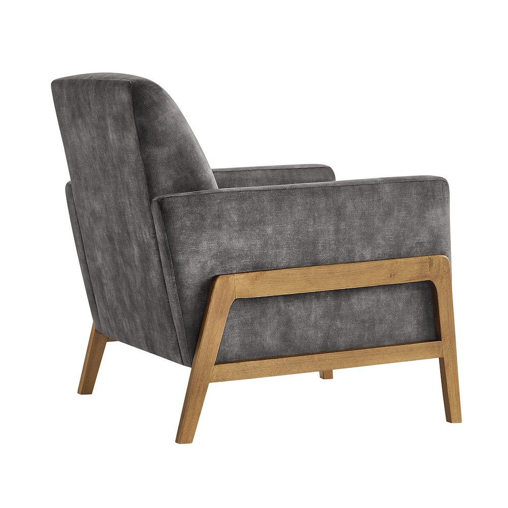 Macon Wood Arm Tufted Back Accent Chair - Coal