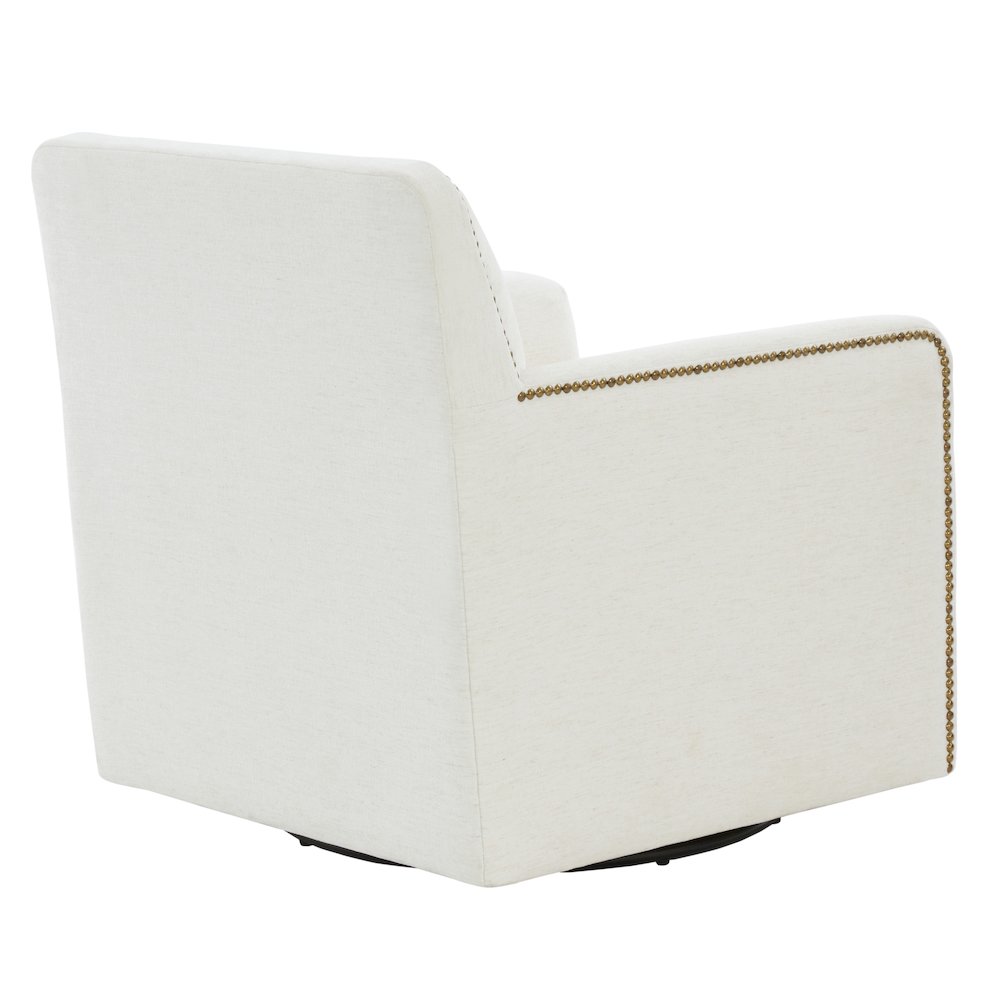 Tolland Swivel Accent Chair with Nailhead Trim - Cream