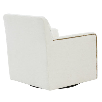 Tolland Swivel Accent Chair with Nailhead Trim - Cream