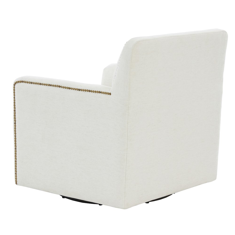 Tolland Swivel Accent Chair with Nailhead Trim - Cream