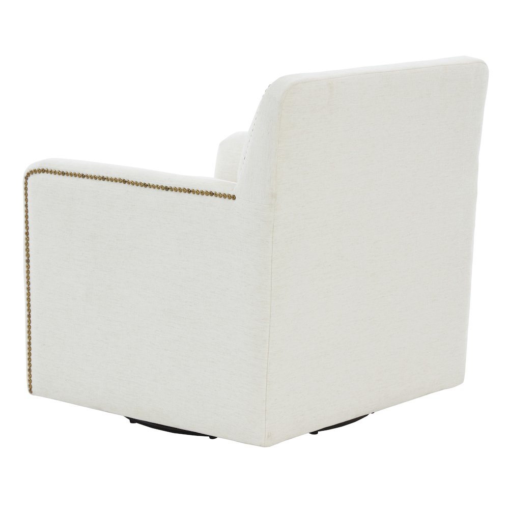 Tolland Swivel Accent Chair with Nailhead Trim - Cream