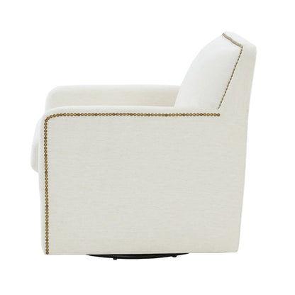 Tolland Swivel Accent Chair with Nailhead Trim - Cream