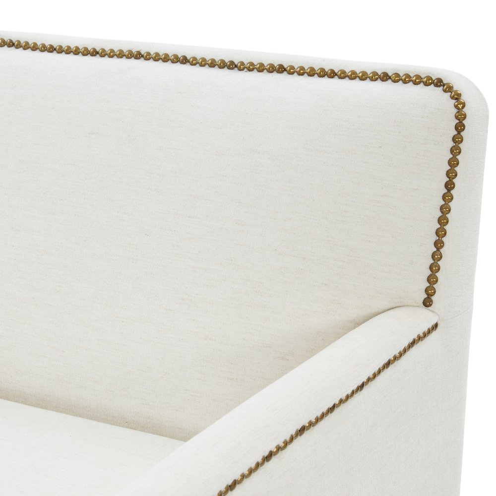 Tolland Swivel Accent Chair with Nailhead Trim - Cream