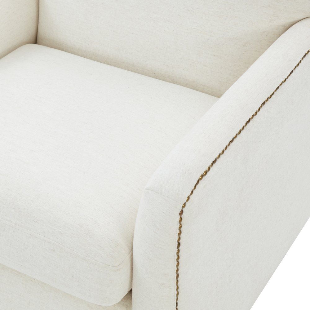 Tolland Swivel Accent Chair with Nailhead Trim - Cream