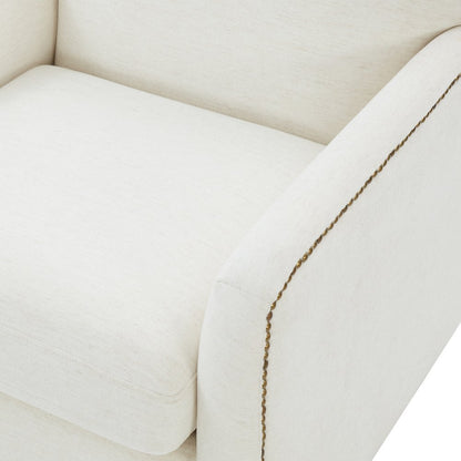 Tolland Swivel Accent Chair with Nailhead Trim - Cream