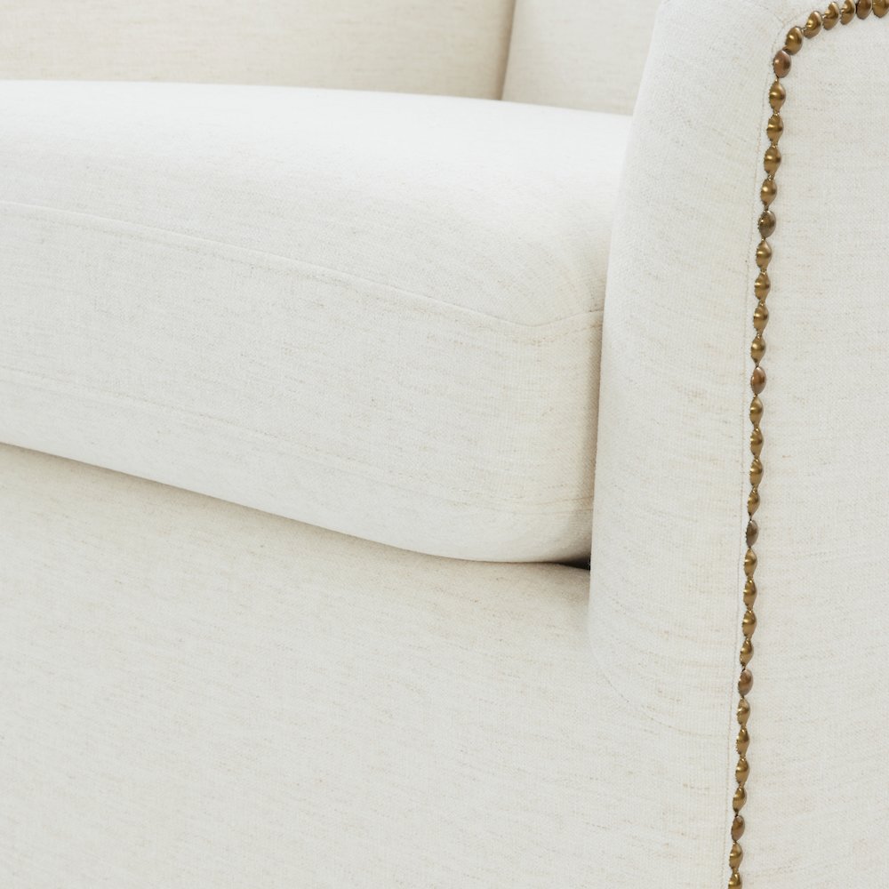 Tolland Swivel Accent Chair with Nailhead Trim - Cream
