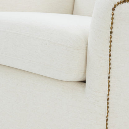 Tolland Swivel Accent Chair with Nailhead Trim - Cream