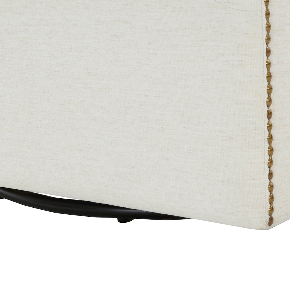 Tolland Swivel Accent Chair with Nailhead Trim - Cream