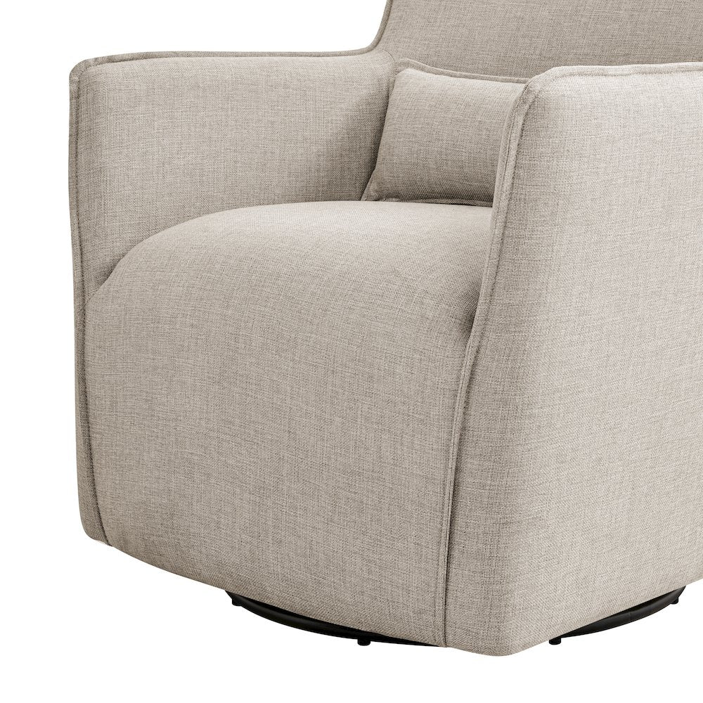 Swivel Accent Chair with Matching Lumbar Pillow — 360° Swivel Base - Sea Oat