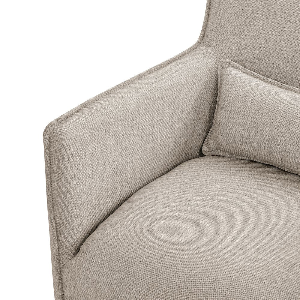Swivel Accent Chair with Matching Lumbar Pillow — 360° Swivel Base - Sea Oat