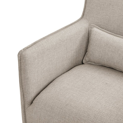Swivel Accent Chair with Matching Lumbar Pillow — 360° Swivel Base - Sea Oat