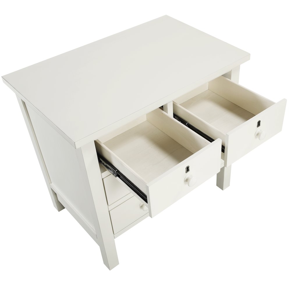 Greenwich 4-drawer Storage Nightstand - Antique White
