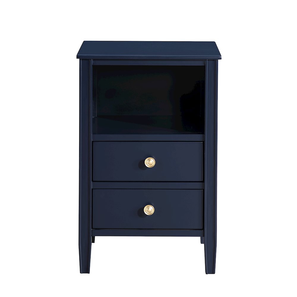 Winsley 2-drawer storage Nightstand - Midnight Blue