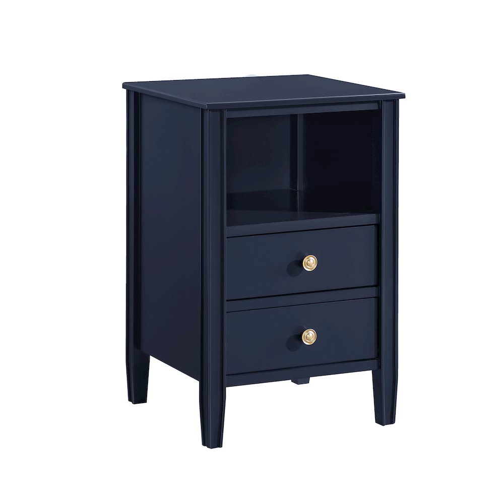 Winsley 2-drawer storage Nightstand - Midnight Blue
