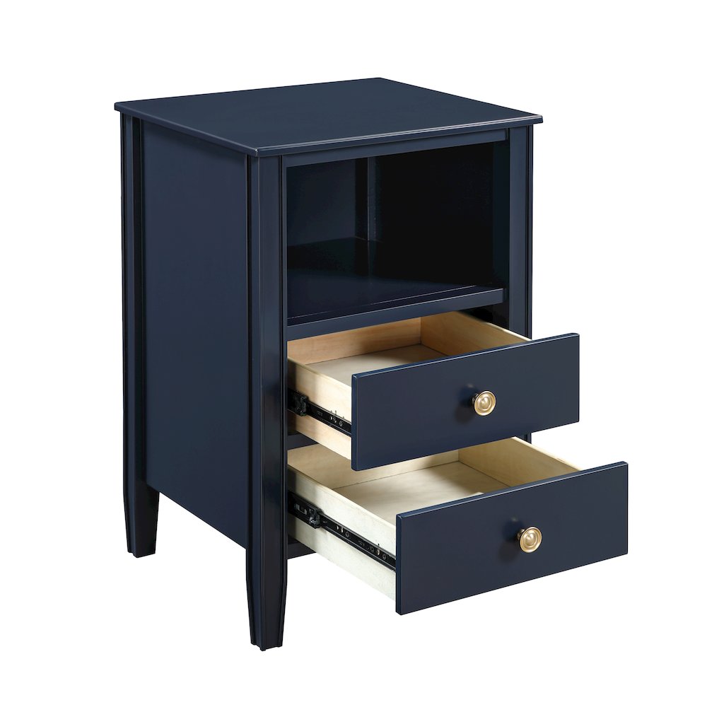 Winsley 2-drawer storage Nightstand - Midnight Blue