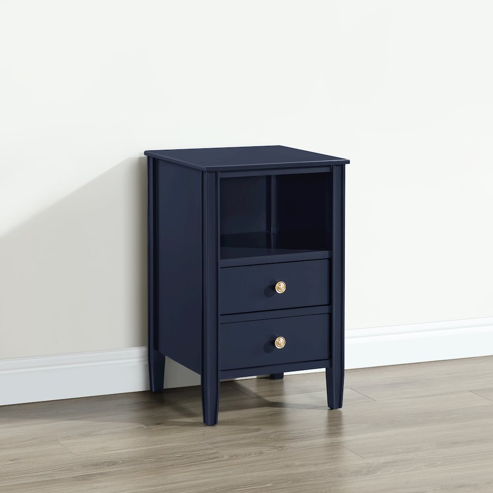 Winsley 2-drawer storage Nightstand - Midnight Blue