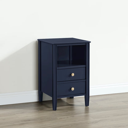 Winsley 2-drawer storage Nightstand - Midnight Blue