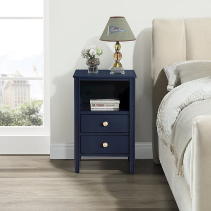 Winsley 2-drawer storage Nightstand - Midnight Blue