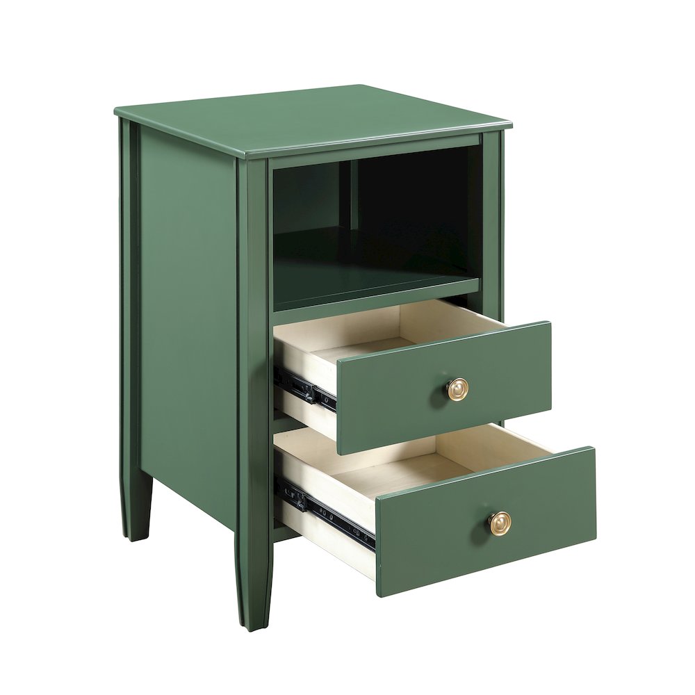 Winsley 2-drawer storage Nightstand - Vintage Green