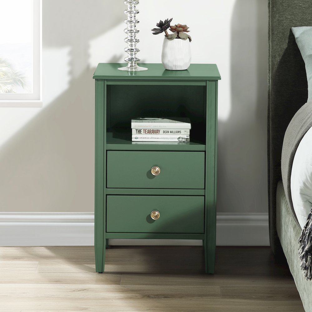 Winsley 2-drawer storage Nightstand - Vintage Green