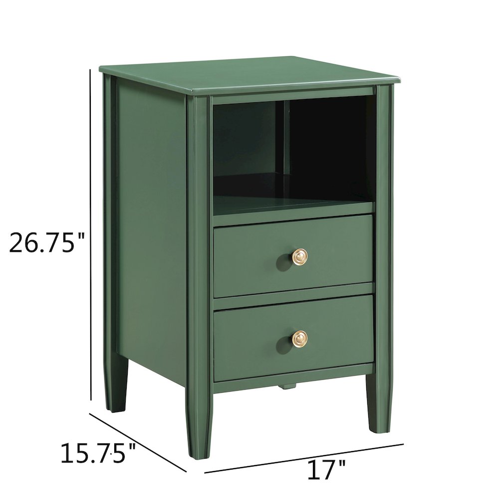Winsley 2-drawer storage Nightstand - Vintage Green