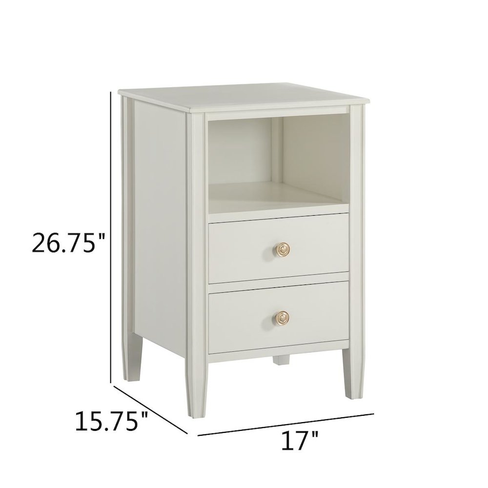 Winsley 2-drawer storage Nightstand - Antique White