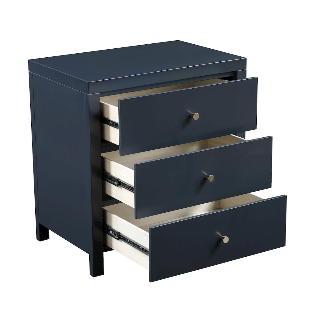 Nolan 3-drawer Nightstand - Midnight Blue