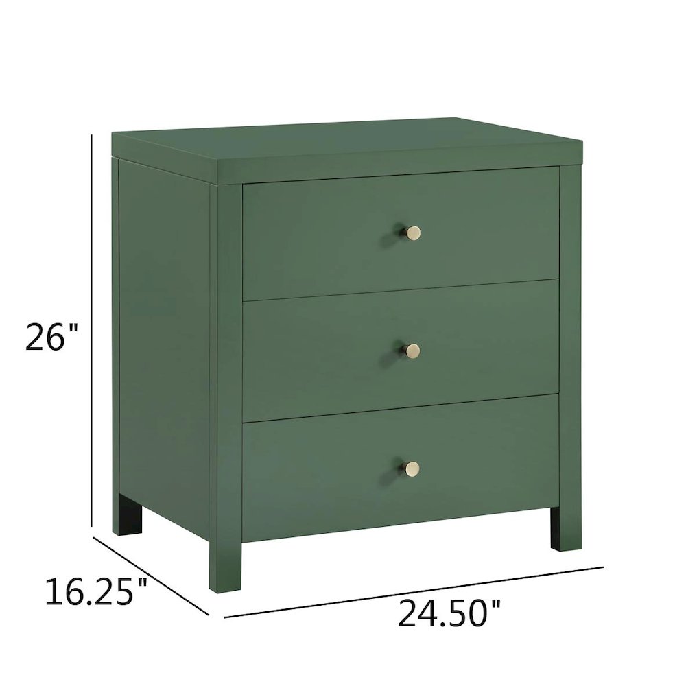 Nolan 3-drawer Nightstand - Vintage Green
