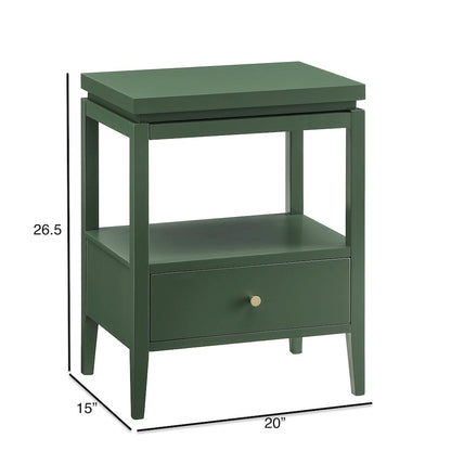 Opava Vintage Green 1-drawer Nightstand