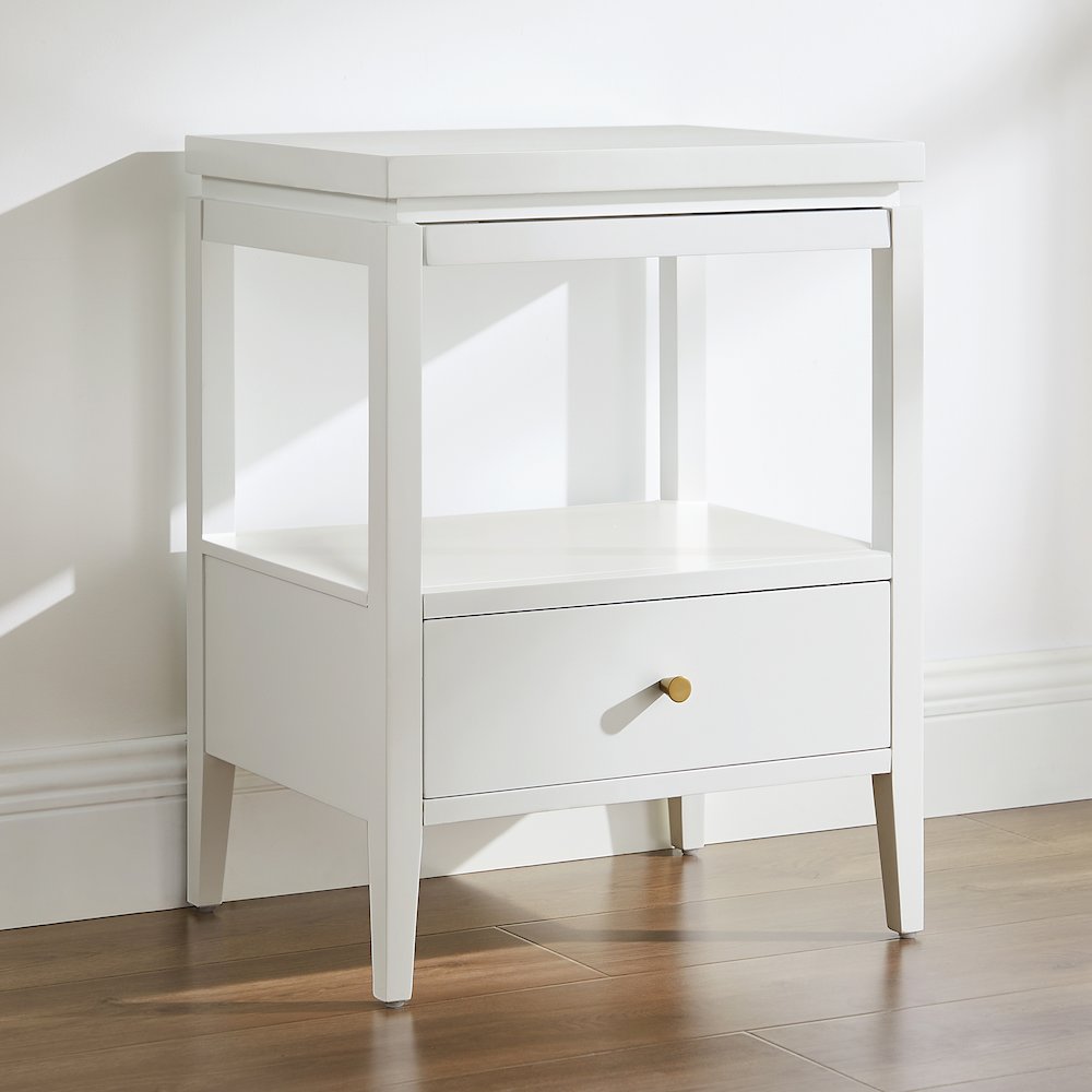 Opava White 1-drawer Nightstand