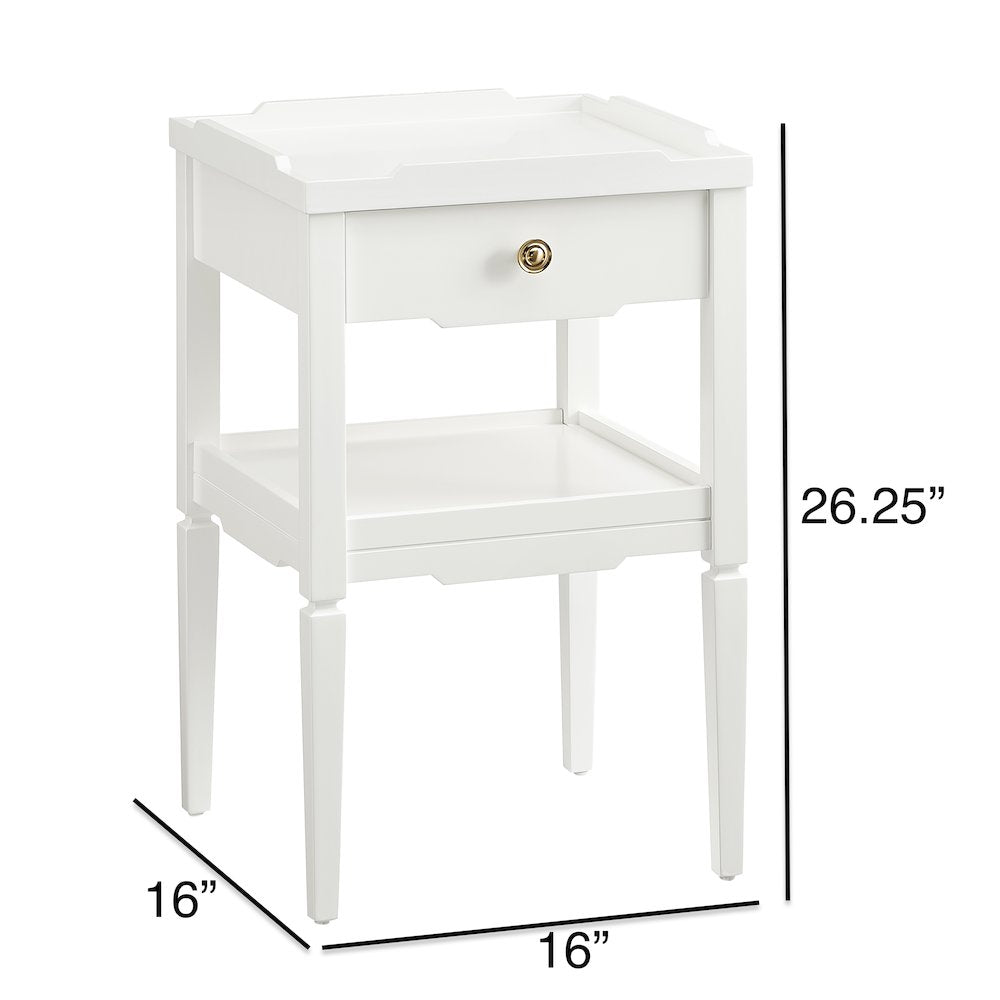 Finchley White 1-drawer Nightstand