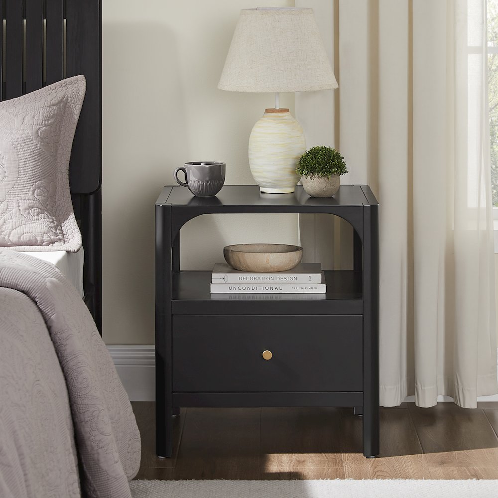 Wallis 1-drawer Nightstand in Black