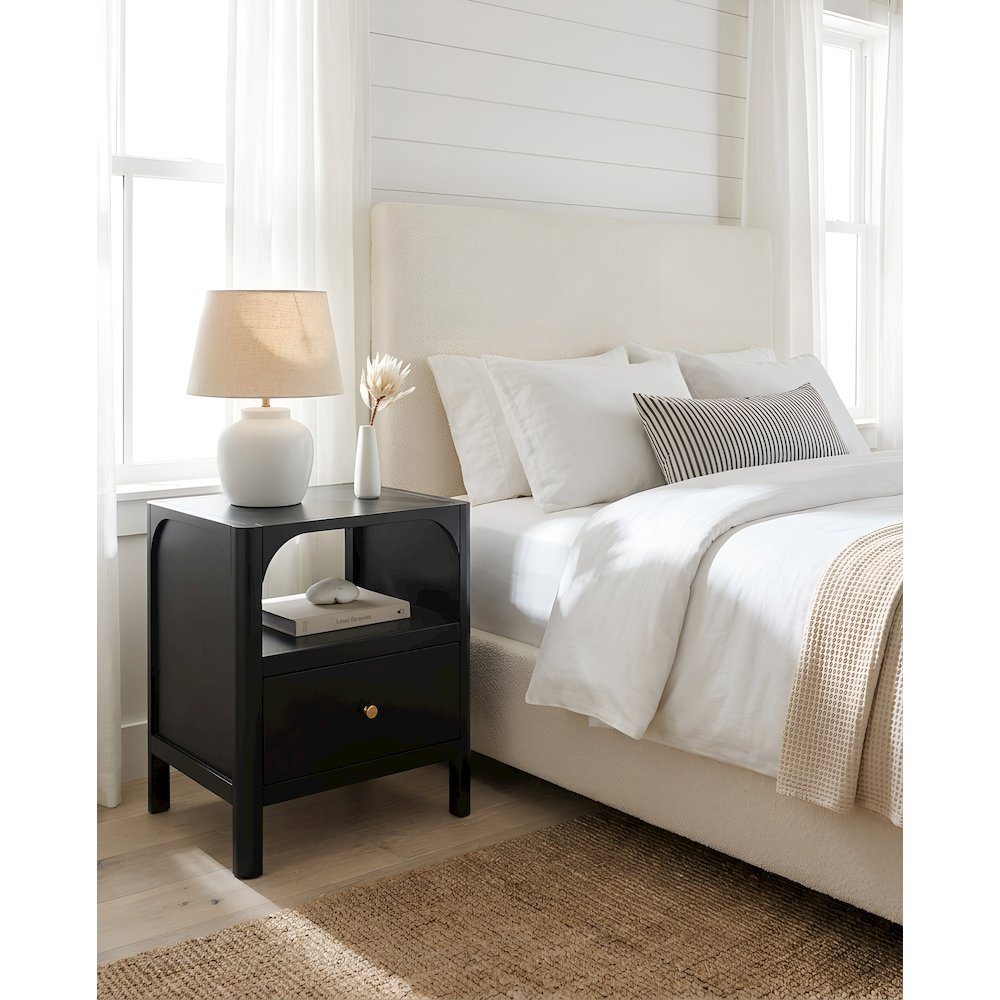 Wallis 1-drawer Nightstand in Black
