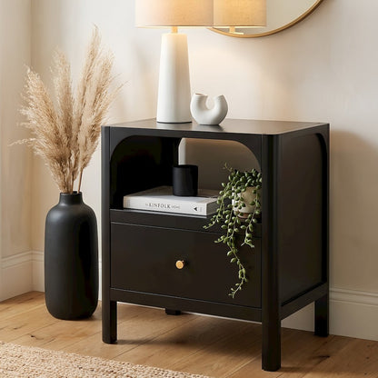 Wallis 1-drawer Nightstand in Black